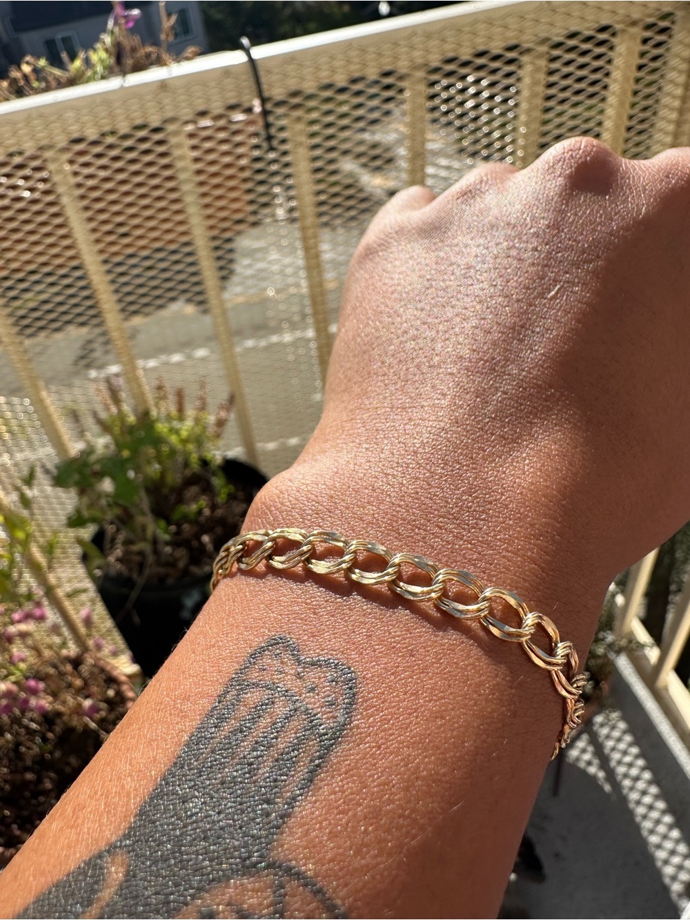 Vintage Gold Filled Link Chain Bracelet - Starter Charm Bracelet